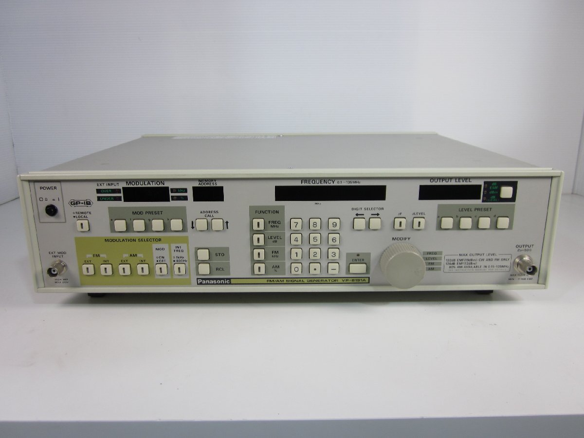 Panasonic VP-8191A FM/AM Stereo Signal Generator 135MHz [l1231130817]