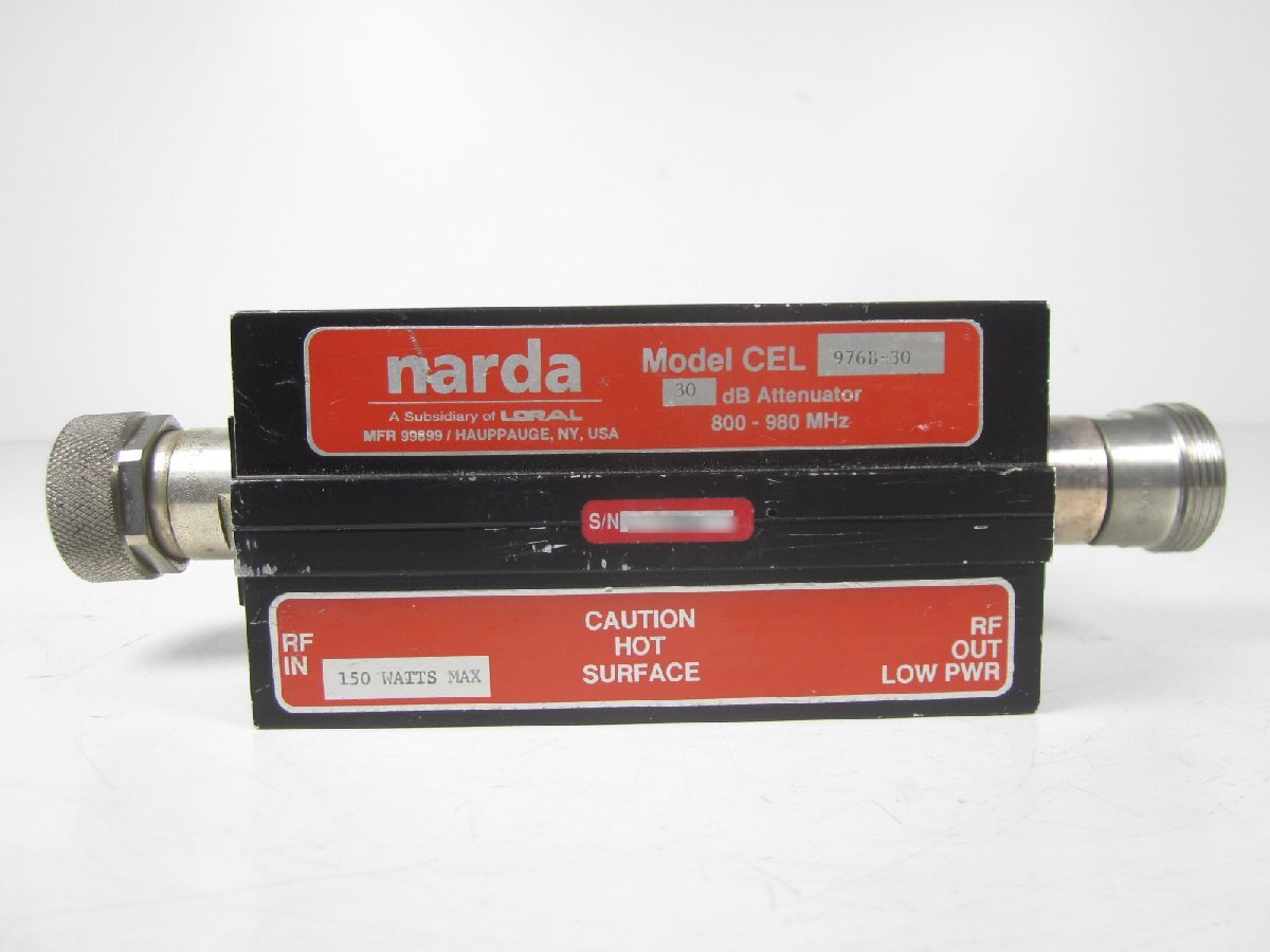Narda CEL976B-30 High Power Coaxial Fixed Attenuator 30dB 800-980MHz 150W [h1231122680]