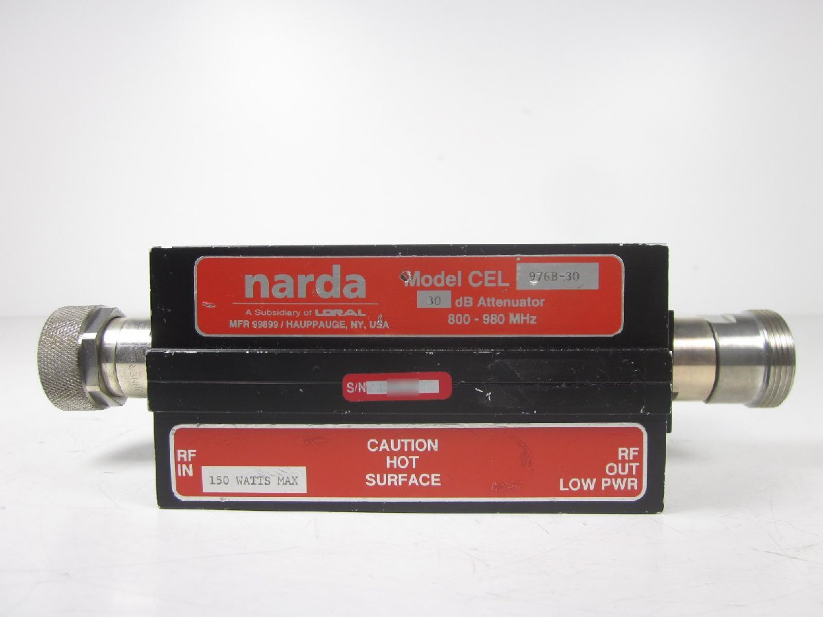 Narda CEL976B-30 High Power Coaxial Fixed Attenuator 30dB 800-980MHz 150W [r1231131209]