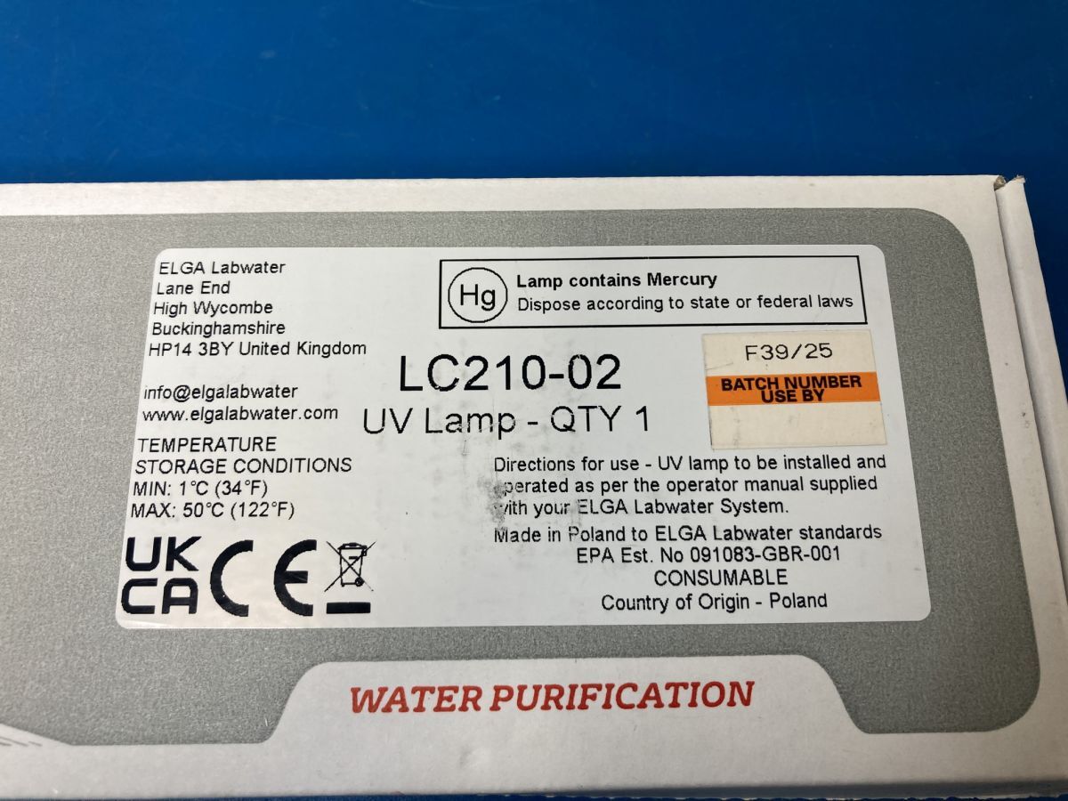 ELGA Veolia LC210-02 TOC Reduction UV Lamp for Water Purification System [u1231249607]