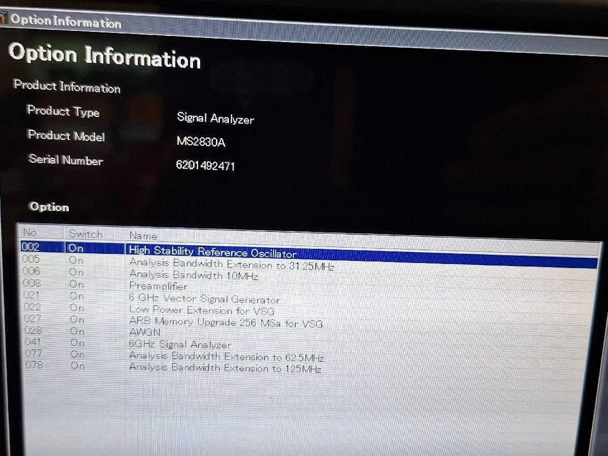 Anritsu MS2830A Signal Analyzer 9kHz-6GHz [e1235425632]