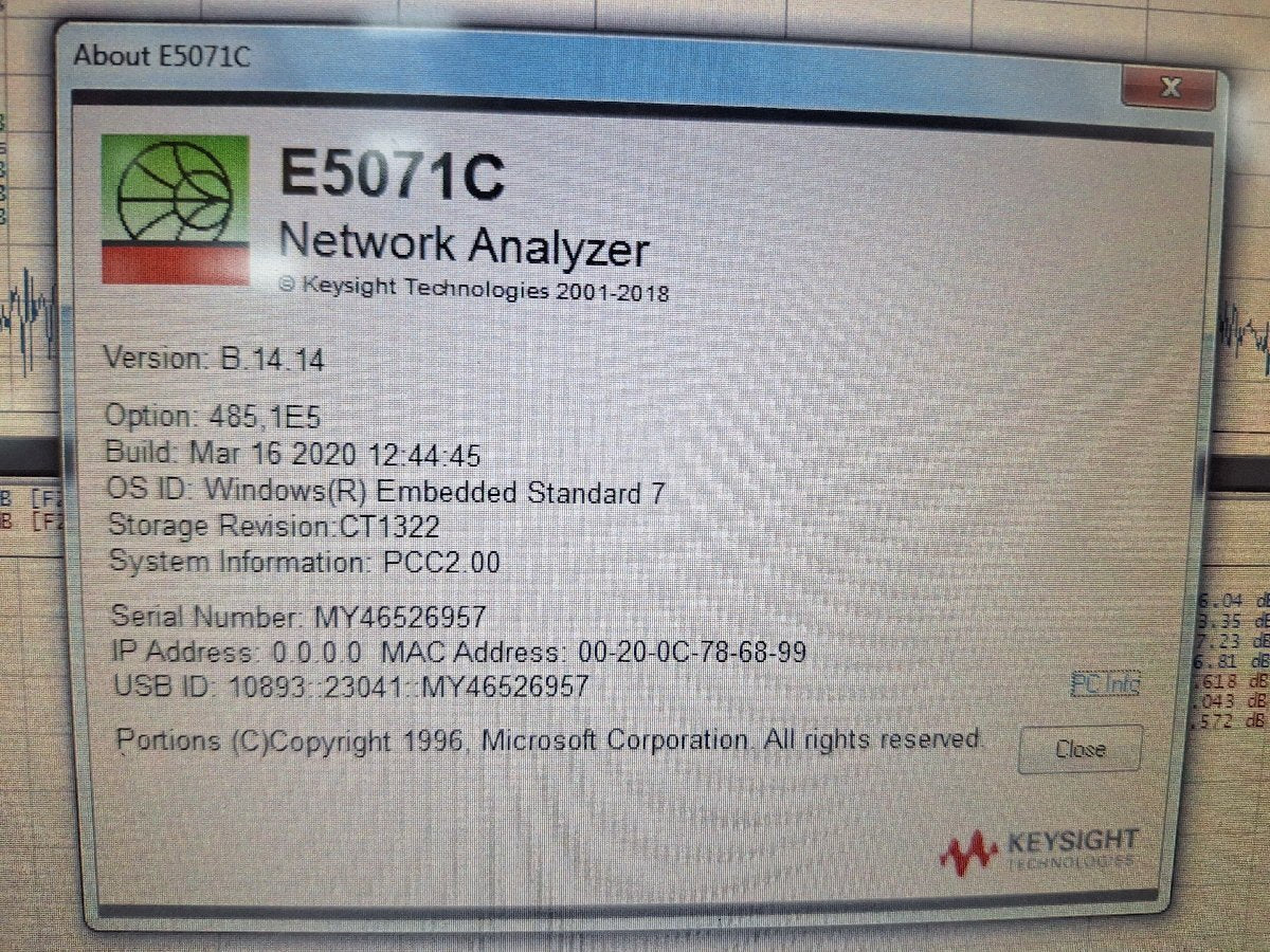 Keysight E5071C ENA Network Analyzer 100kHz-8.5GHz [o1236371156]