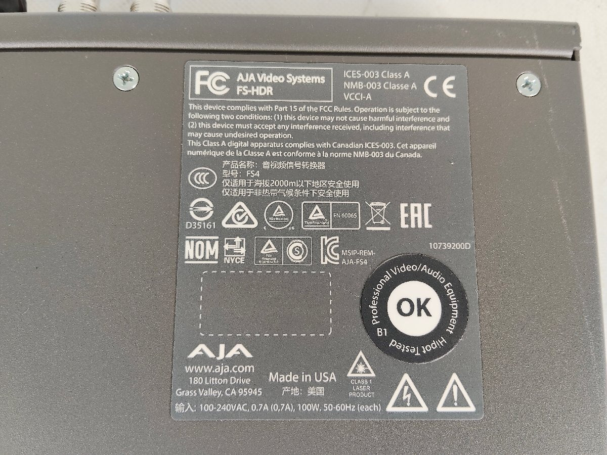 AJA FS-HDR-R0 HDR WCG Frame Synchronizer 4K UHD SDI [e1241046351]