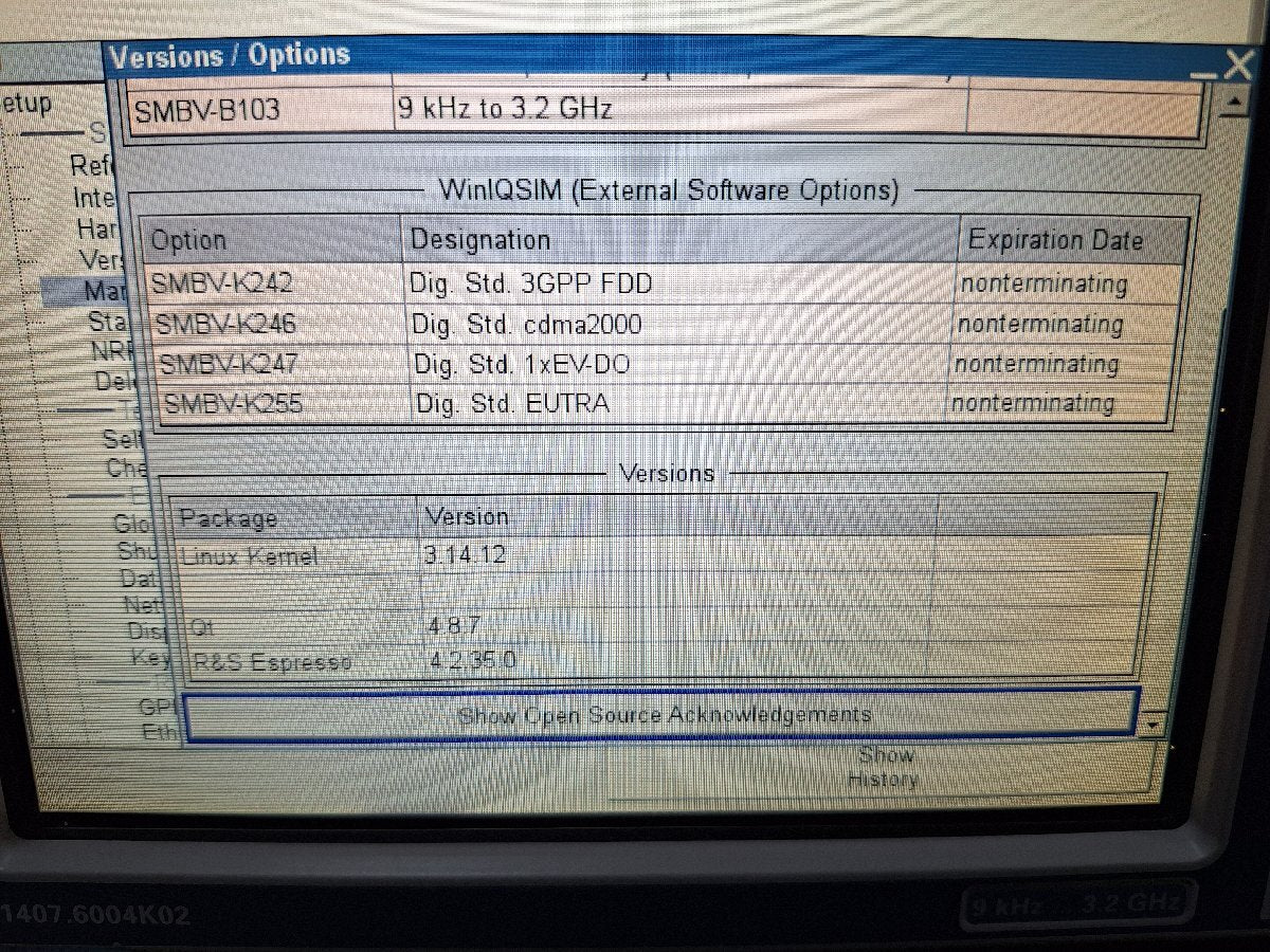 Rohde & Schwarz SMBV100A Vector Signal Generator 9kHz-3.2GHz Opt. B51 B103 K242 K246 K247 K255 [h1242220715]
