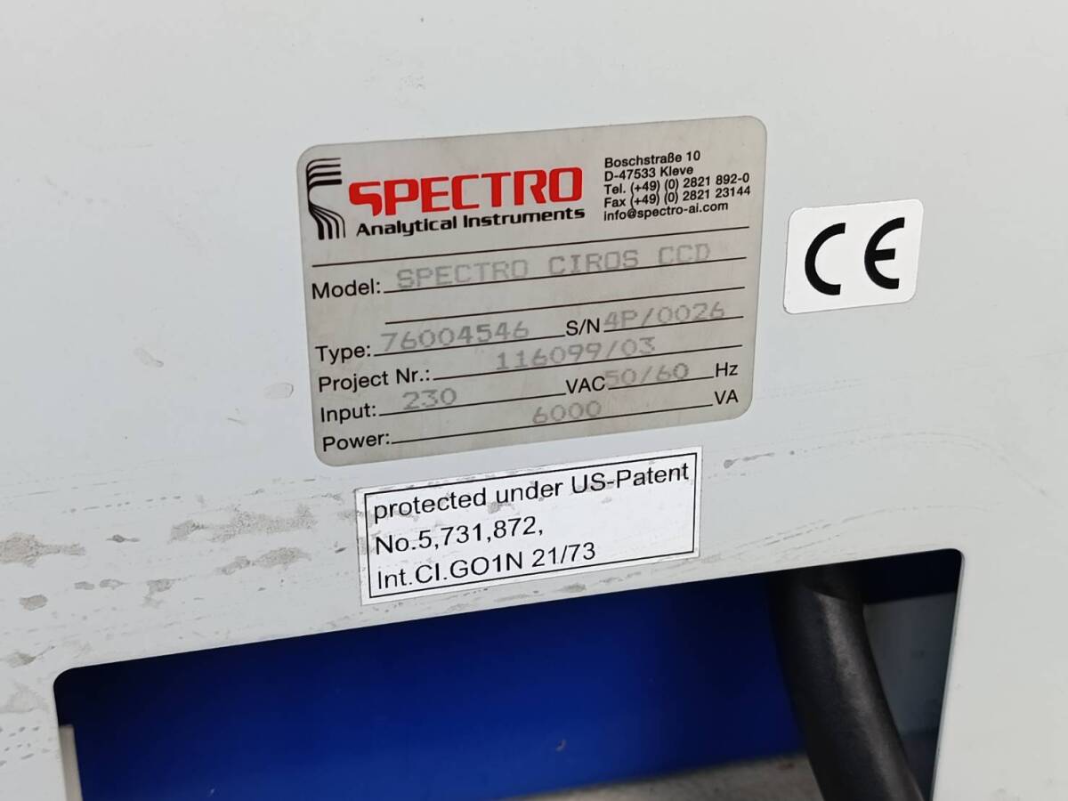 Rigaku SPECTRO CIROS CCD ICP Emission Spectrometer Single Phase 200V [s1244566475]