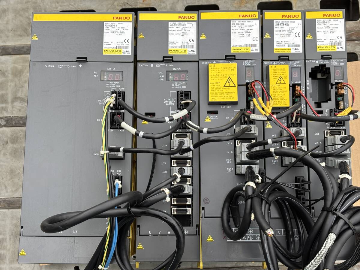 FANUC A06B-6087-H115 Power Supply 5 pcs Set with A06B-6102-H211 A06B-6096-H208 A06B-6096-H105 A06B-6096-H103 (as-is) [d1245077150]