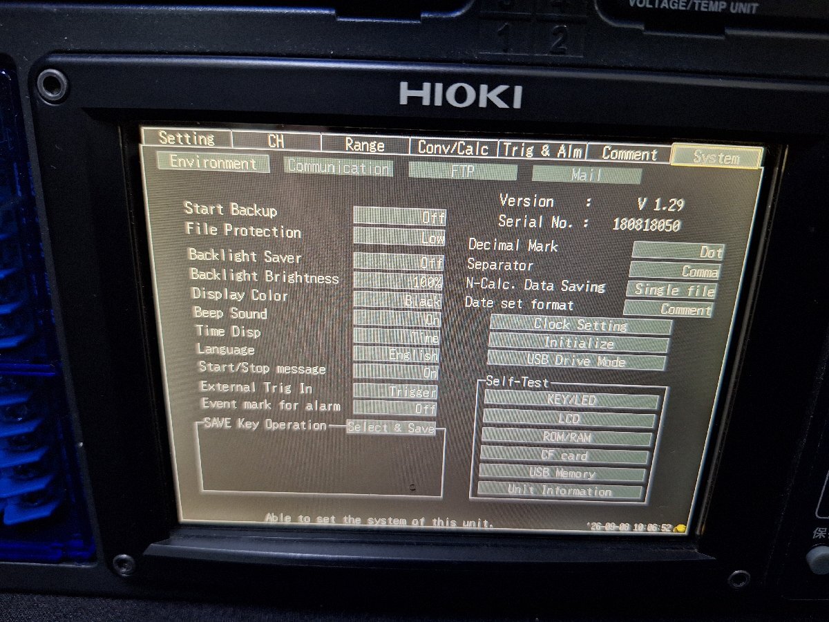 Hioki LR8400-20 Memory HiLOGGER [d1246240418]