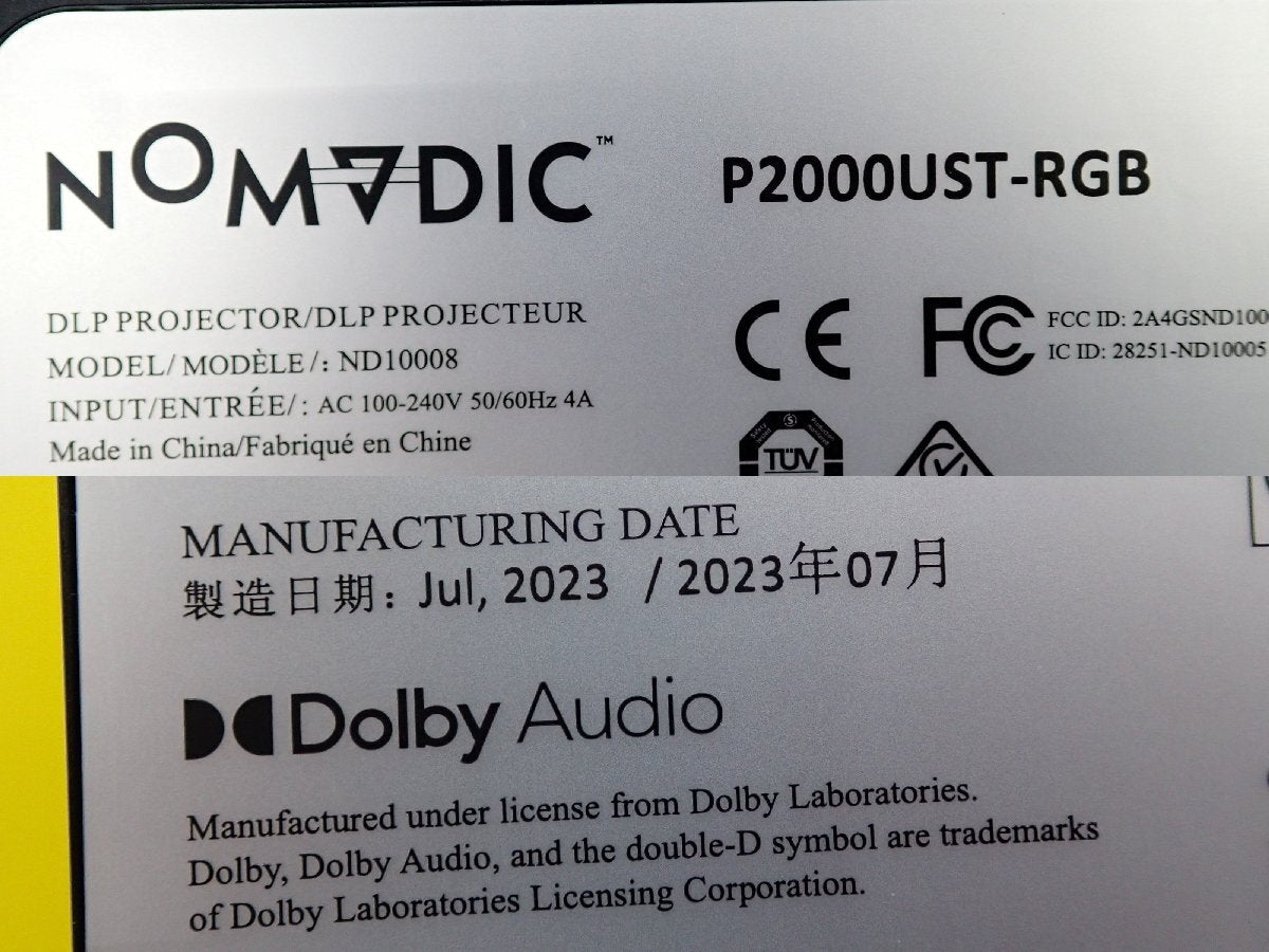 NOMVDIC P2000UST-RGB DLP Projector 100V 3-Color Laser 4279 Hours [e1247950847]