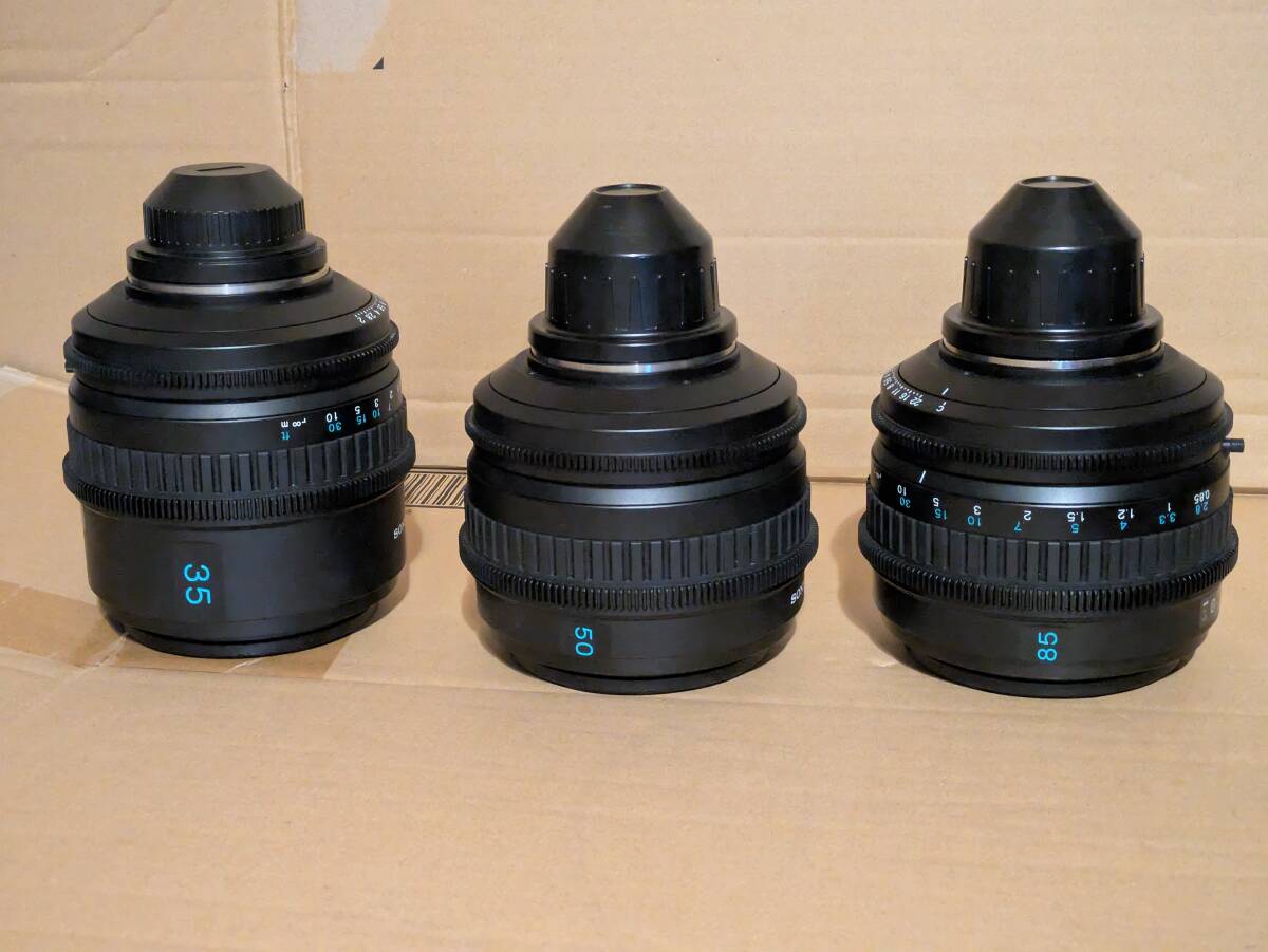 Sony SCL-P35T20 SCL-P50T20 SCL-P85T20 CineAlta 35 50 85mm T2 PL Mount Cinema Lens Set [w1211468337]
