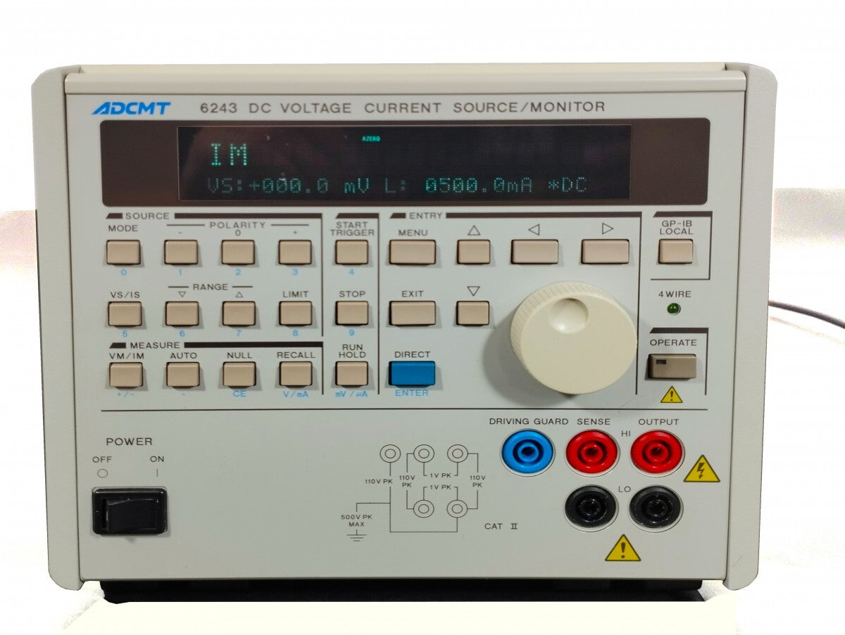 ADCMT 6243 DC Voltage and Current Source Monitor ±110V ±2A [n1177427797]
