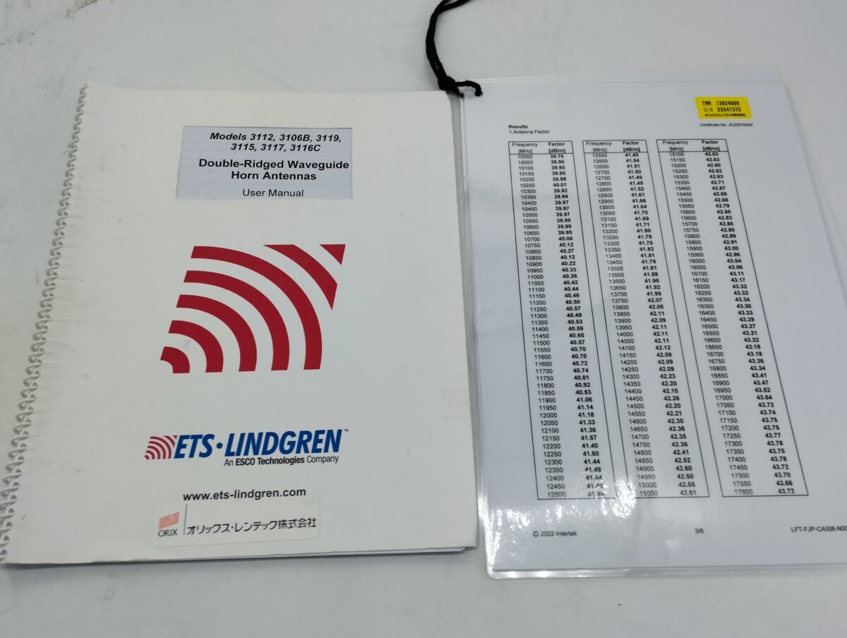 ETS-Lindgren 3116C Double Ridged Guide Antenna with Tripod 10GHz-40GHz 20W [p1246630546]