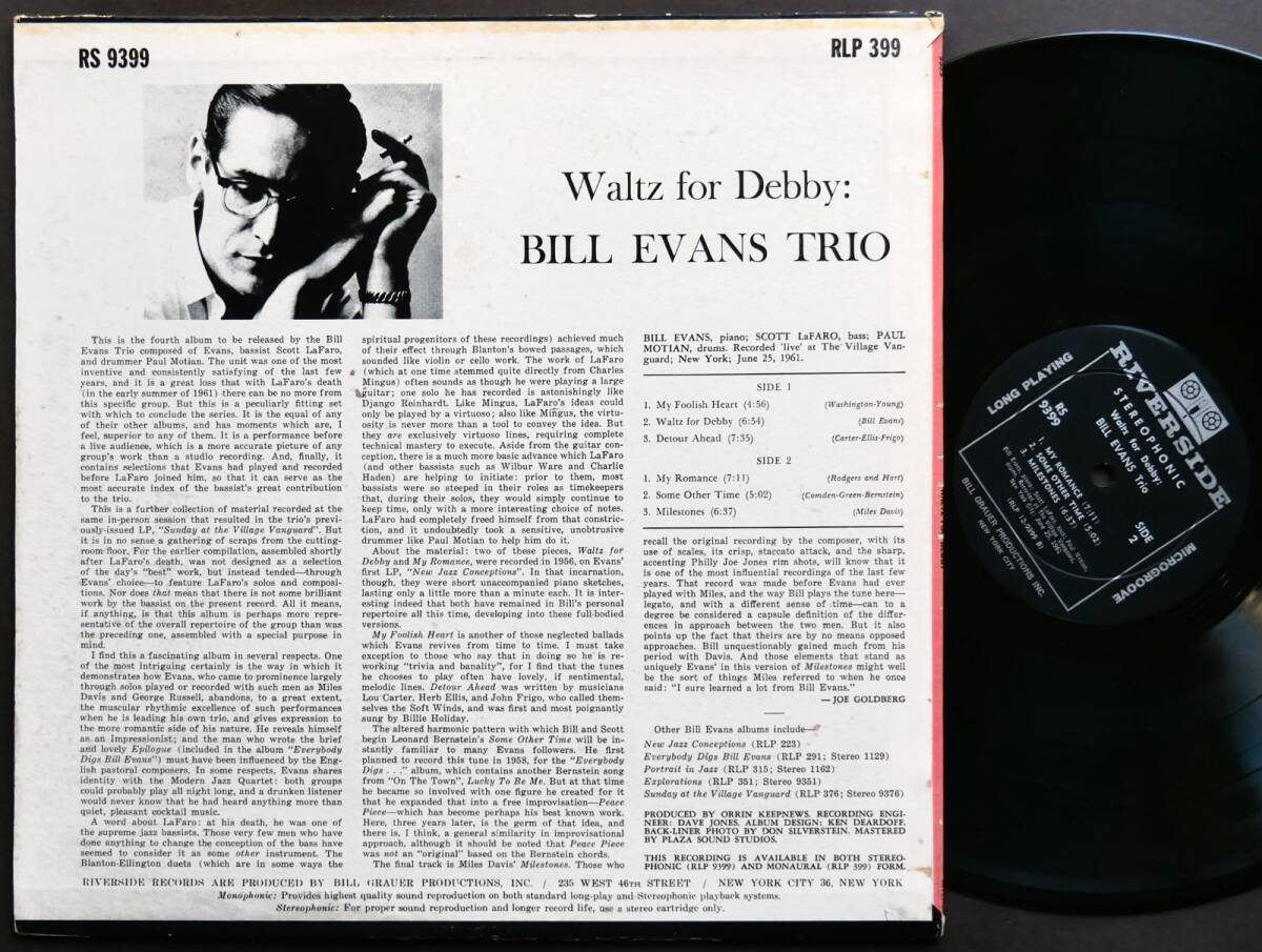 Bill Evans Waltz For Debby LP Riverside RS 9399 US 1963 Scott LaFaro VG+ [o1211822458]