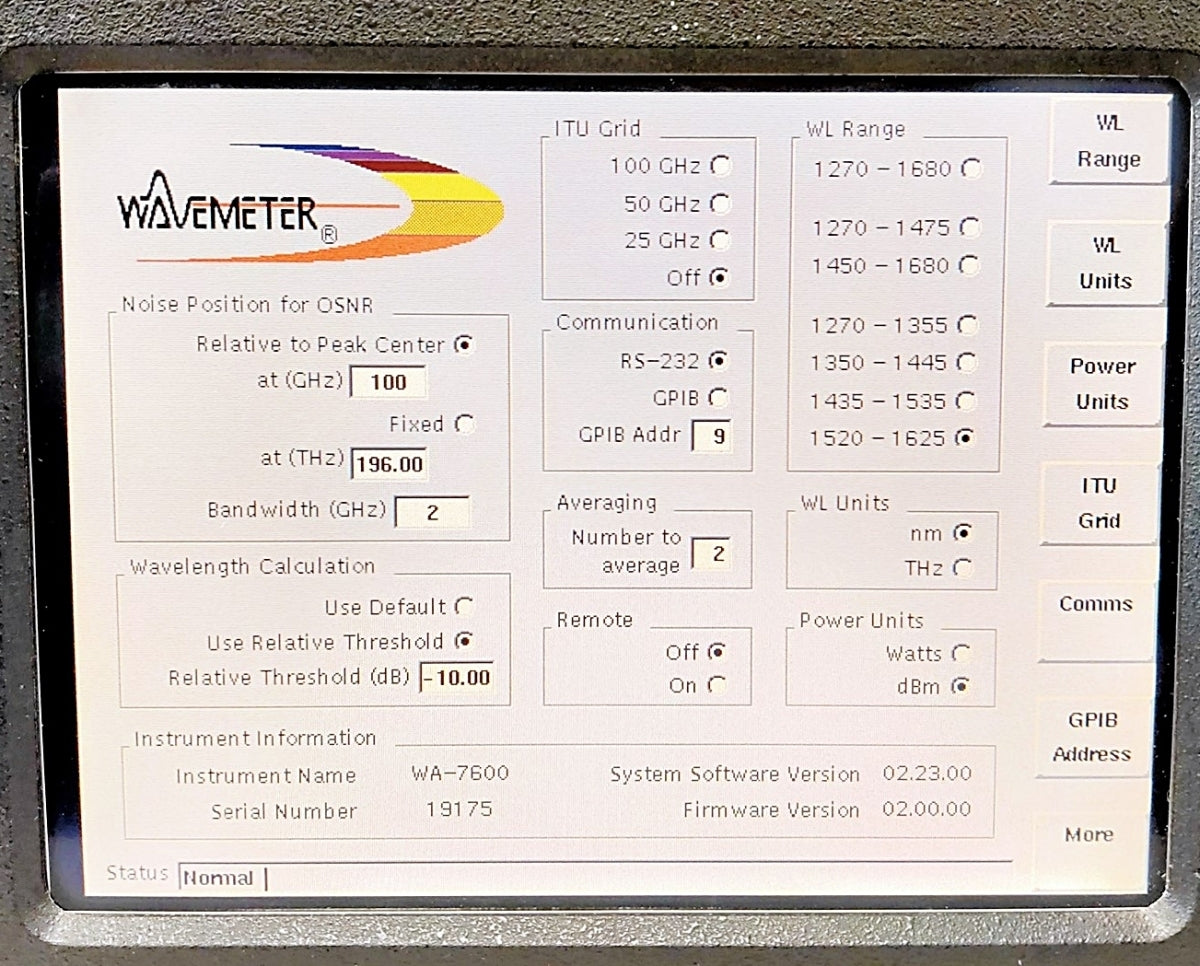 Burleigh WA-7600 Wavemeter 1270-1680nm [o479202729]