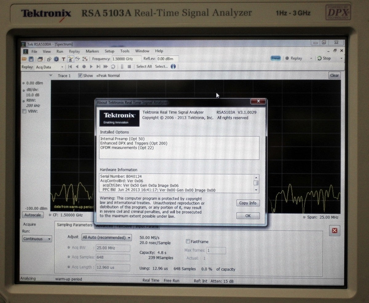 Tektronix RSA5103A Real-Time Signal Analyzer [o384942731]