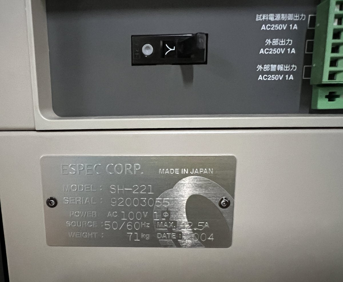 ESPEC SH-221 Constant Temperature and Humidity Chamber Environmental Test Equipment [g1212881372]