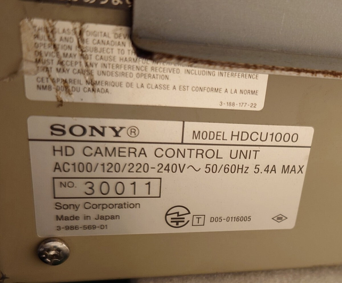 Sony HDCU1000 HD Camera Control Unit (for parts or not working) [g1211680240]