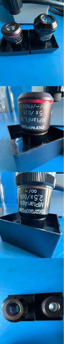 OLYMPUS BX60 Microscope OLYMPUS MPlanApo 2.5x/0.08 Lens OLYMPUS MPlanFLN 5x/0.15 Lens [q1199164004]