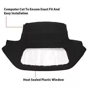 Alfa Romeo Spider 1971-1994 Convertible Soft Top Black Vinyl Plastic Windows [h1185113793]