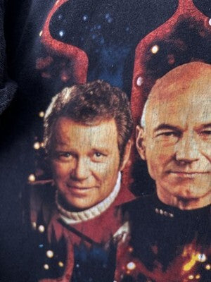 Star Trek 1998 Shirt Adult Size L William Shatner Patrick Stewart TV [d1212231819]