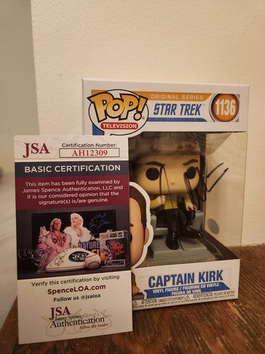 William Shatner Signed Autographed Funko Pop Star Trek Captain Kirk 1136 JSA COA [q1207676748]