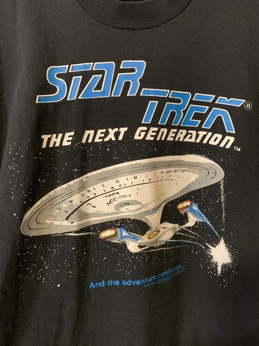 Star Trek 1991 Men's T-Shirt Size L Screen Stars Black Rare [g1218007771]