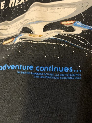 Star Trek 1991 Men's T-Shirt Size L Screen Stars Black Rare [g1218007771]