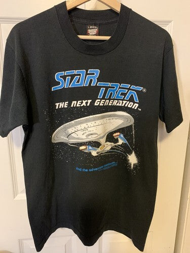 Star Trek 1991 Men's T-Shirt Size L Screen Stars Black Rare [g1218007771]