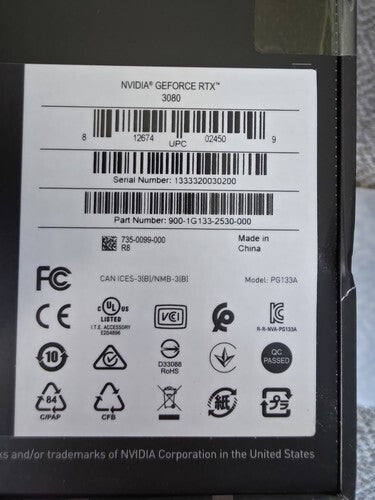 NVIDIA GEFORCE RTX 3080 Founders Edition Graphics Card 10GB GDDR6X [k1218902479]