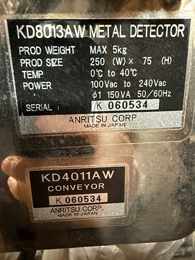 Anritsu KD8013AW Waterproof Conveyor Metal Detector 300x75mm [w1207694878]