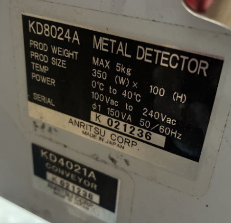 Anritsu KD8024A Metal Detector 450mm x 100mm Aperture [k1241185952]