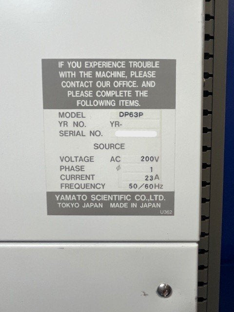 Yamato Scientific DP-63 Vacuum Dryer [1213734599]
