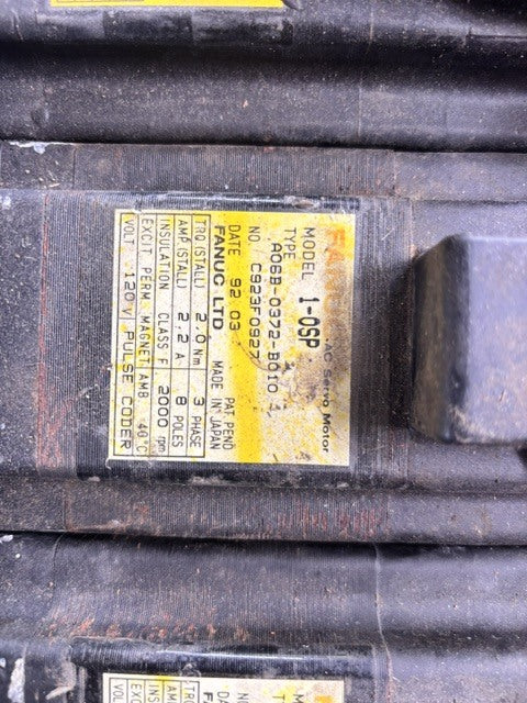 FANUC A06B-0372-B010 Model 1-0SP AC Servo Motor Set of 3 [x1233610262]