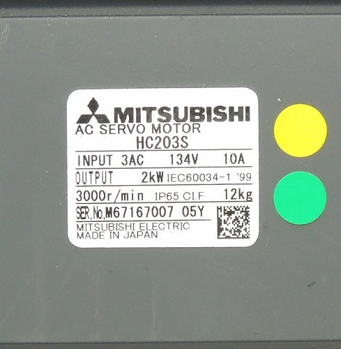 Mitsubishi Electric HC203S-A42 Servo Motor 2.0kW 3000r/min [o1054938416]