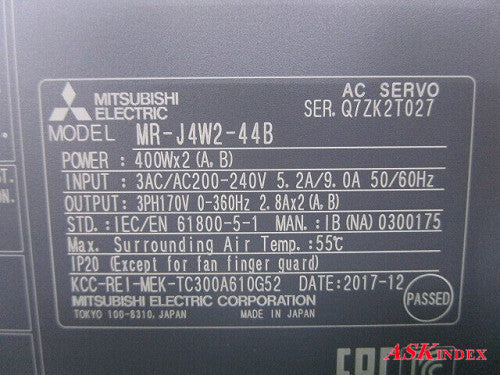 Mitsubishi Electric MELSERVO MR-J4W2-44B AC Servo [q1121596714]