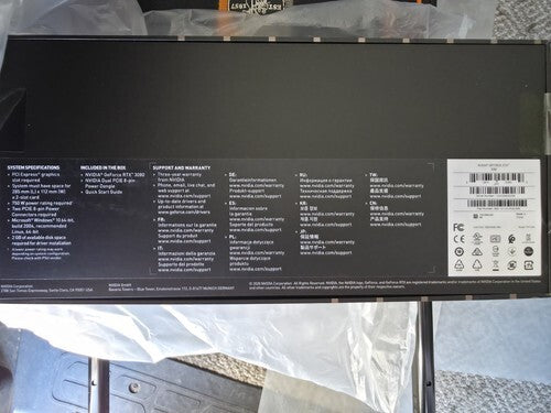 NVIDIA GEFORCE RTX 3080 Founders Edition Graphics Card 10GB GDDR6X [k1218902479]