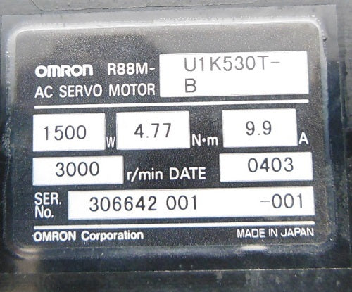 OMRON R88M-U1K530T-B AC Servo Motor 1.5Kw [k1186318237]
