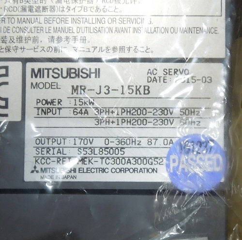 Mitsubishi Electric MR-J3-15KB Servo Amplifier [j1054934284]
