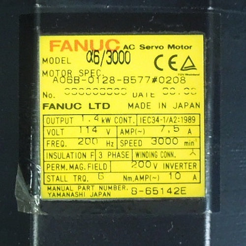 FANUC A06B-0128-B577 Servo Motor [r1054936970]