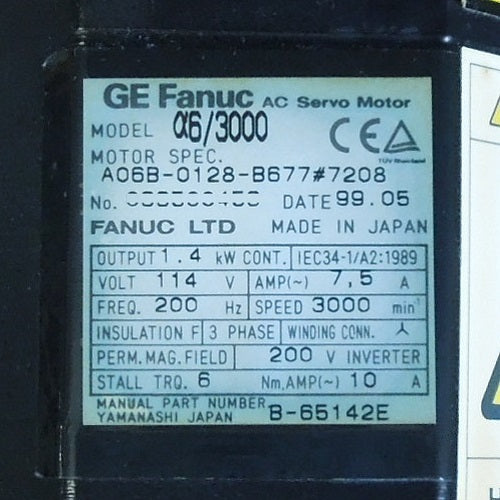 FANUC A06B-0128-B677 Servo Motor [l1054917959]