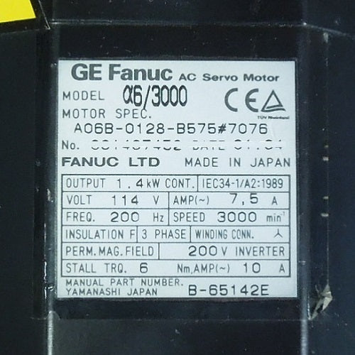 FANUC A06B-0128-B575 Servo Motor [q1054925026]