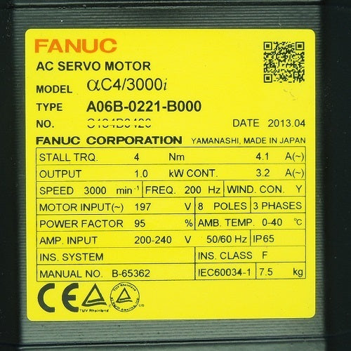 FANUC A06B-0221-B000 Servo Motor [q1054922192]
