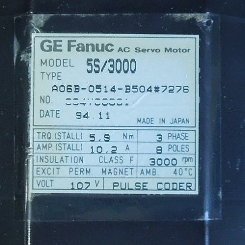 FANUC A06B-0514-B504 Servo Motor [b1054923063]