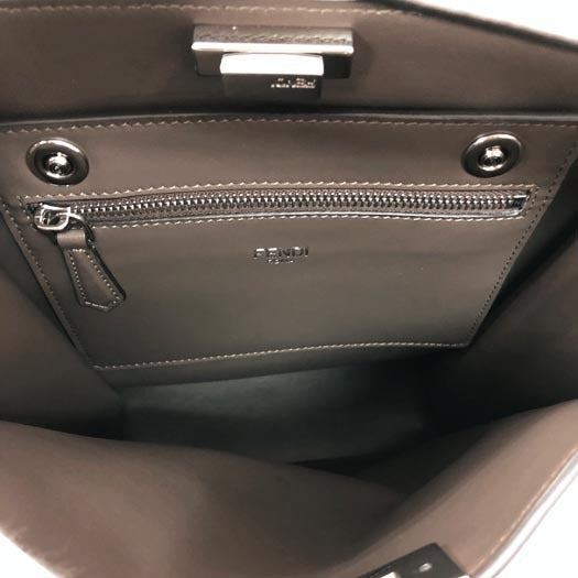 Fendi Peekaboo X-Lite Small Shoulder Bag Leather Greige [c1247827548]