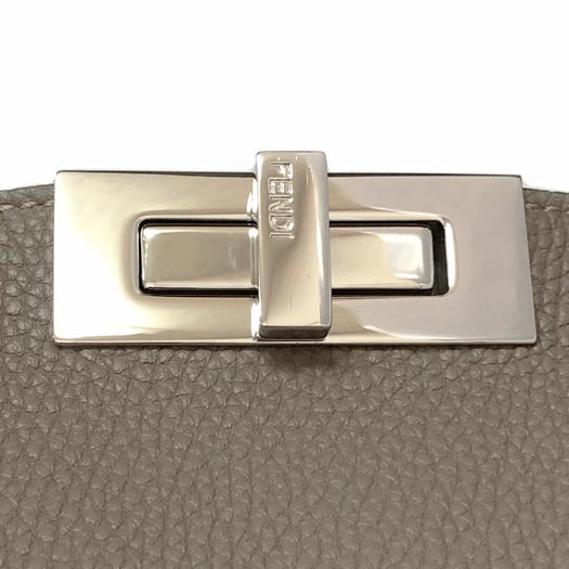 Fendi Peekaboo X-Lite Small Shoulder Bag Leather Greige [c1247827548]