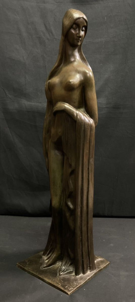 Serge Zelikson A3378 Bronze Statue Clothed Nude Sculpture Fine Art [n1171410457]
