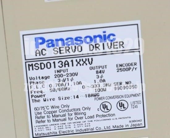 Panasonic MSD013A1XXV Servo Driver [j1118486790]