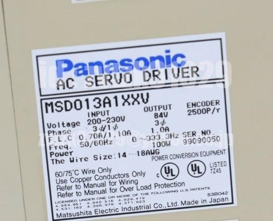Panasonic MSD013A1XXV Servo Driver [j1118486790]