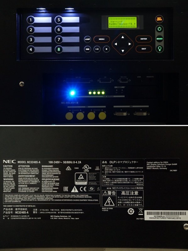 NEC NC3240S-A DLP Cinema Projector 33,000lm 4K 3D Compatible Lamp 1719 Hours