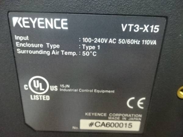 Keyence VT3-X15 15-inch XGA TFT Color Touch Panel [s498521765]