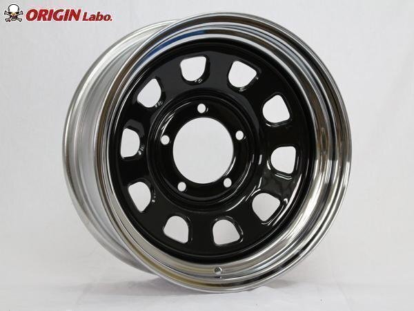 Jimny JB64 JB74 JB23 JA11 Series Iron Core Wheels 16x6.0J-20 Black/Chrome with DUNLOP GRANDTREK MT2 LT225/75R16 Tires [p1211580291]